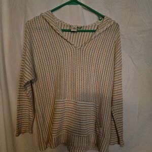 PAPER CRANE hooded 3/4 sleeve top size M